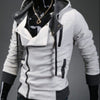 Inclined Zipper Hooded Comfortable Jacket